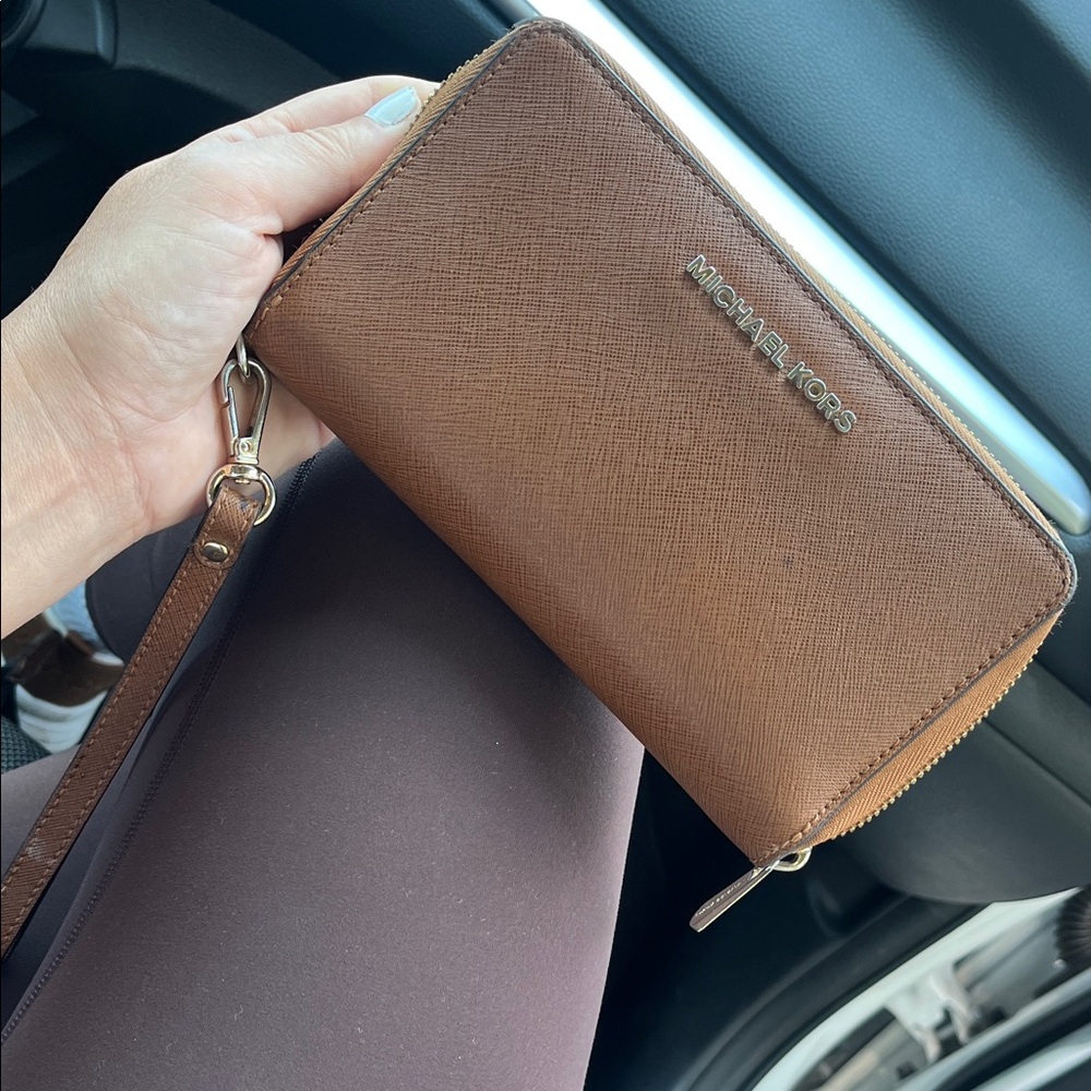 Michael Kors Tan Wristlet Wallet